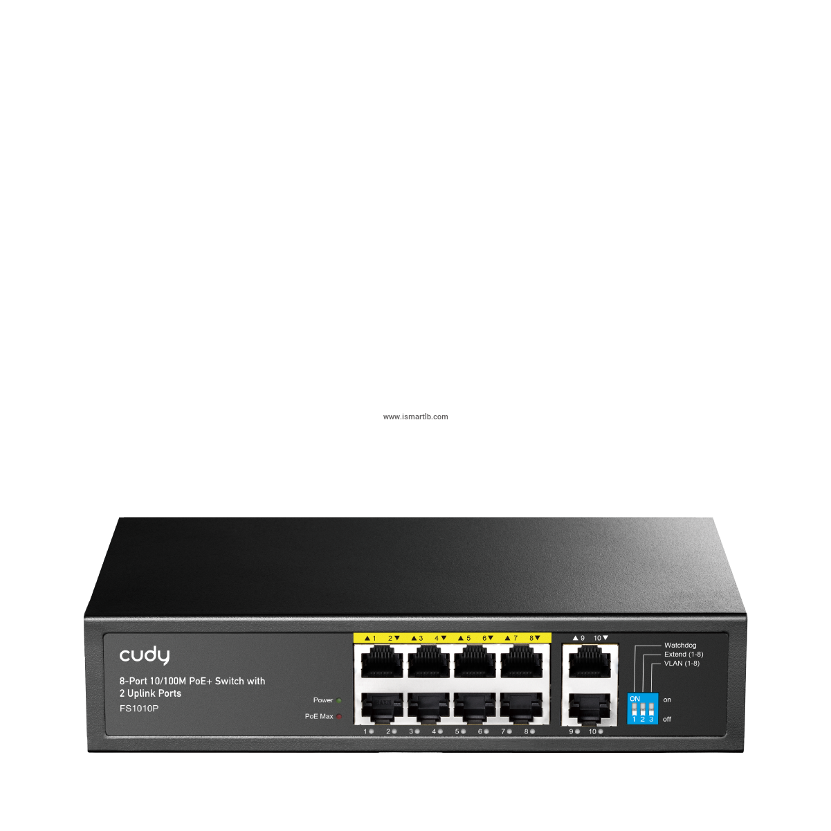 Cudy 8-Port 10/100M PoE+ Switch with 2 Uplink Ports, Model: FS1010P