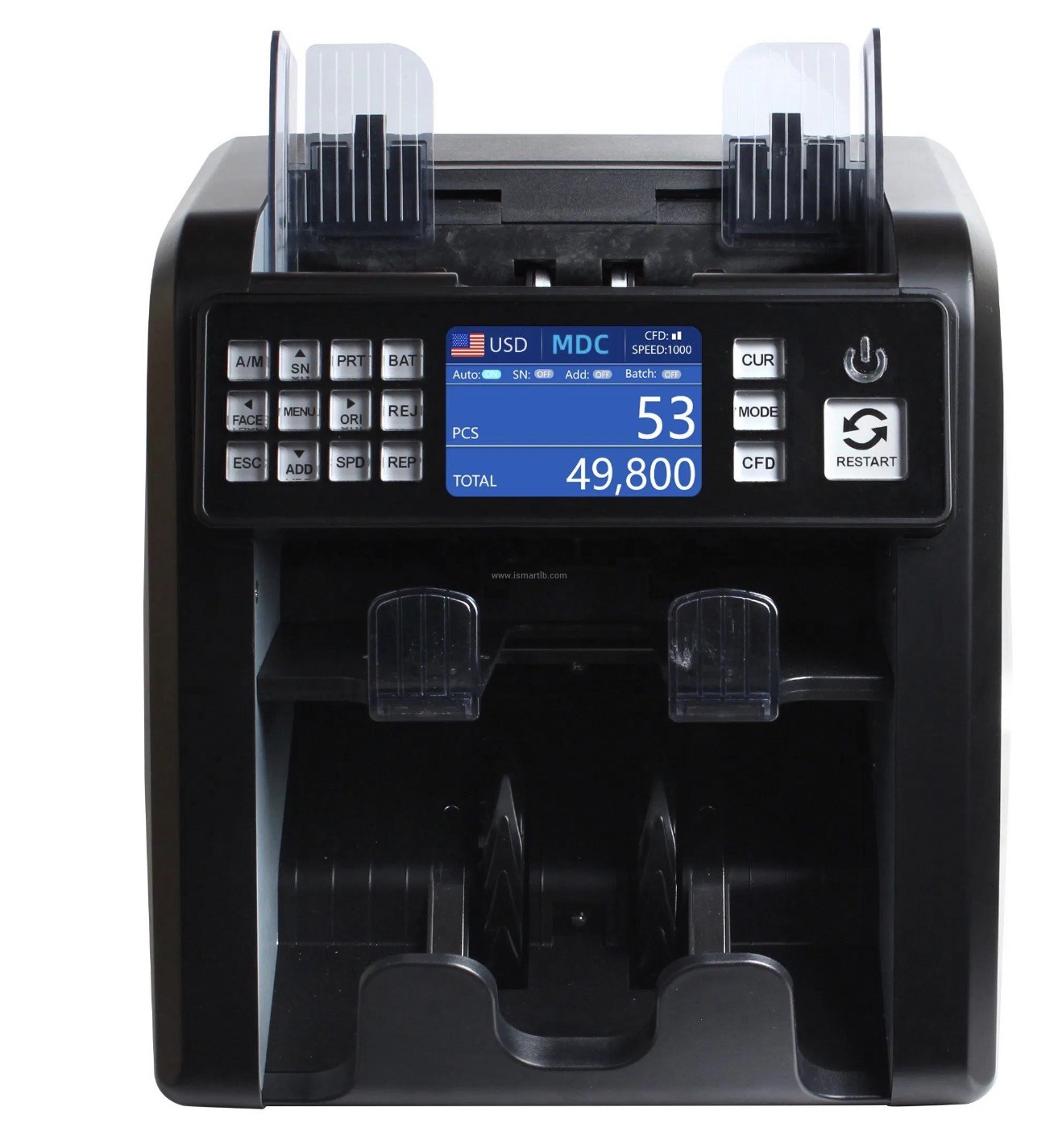 AL-952 Professional 2-Pocket Money Counter & Multi-Currency Banknote Sorter
